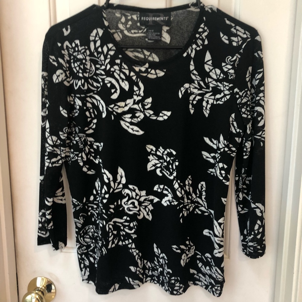 Black & White design long sleeve T style, Sz S - Picture 11 of 11